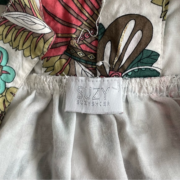 Suzy Shier White Sleeveless Floral Spring/Summer 100% Cotton Dress Size M - Picture 10 of 13